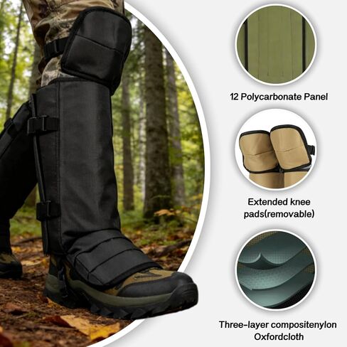 Snake Gaiters for Hunting, Snake Guards for Legs, Waterproof Snake Chaps Gaiter Leggings for Men & Women, Extended Knee Pads Snake Bite Protection, Snake Proof Gaiters with Adjustable Size in Saudi Arabia