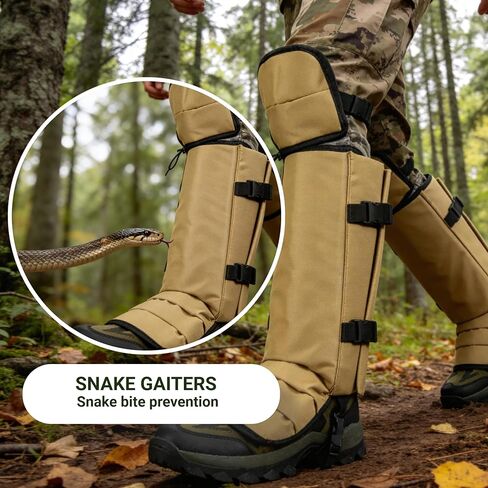 Snake Gaiters for Hunting, Snake Guards for Legs, Waterproof Snake Chaps Gaiter Leggings for Men & Women, Extended Knee Pads Snake Bite Protection, Snake Proof Gaiters with Adjustable Size in Saudi Arabia