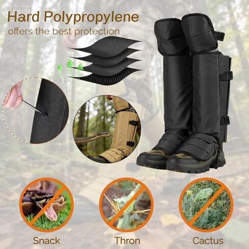 Snake Gaiters for Hunting, Snake Guards for Legs, Waterproof Snake Chaps Gaiter Leggings for Men & Women, Extended Knee Pads Snake Bite Protection, Snake Proof Gaiters with Adjustable Size in Saudi Arabia
