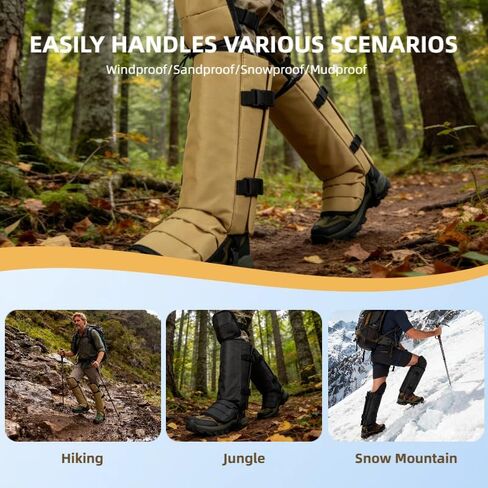 Snake Gaiters for Hunting, Snake Guards for Legs, Waterproof Snake Chaps Gaiter Leggings for Men & Women, Extended Knee Pads Snake Bite Protection, Snake Proof Gaiters with Adjustable Size in Saudi Arabia