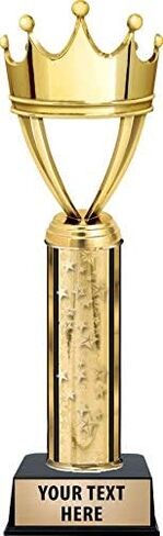 Gold Crown Trophy, 11" Gold Stars Crown Trophy Awards, Customize Now Prime in Saudi Arabia