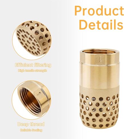1 Inch Brass Foot Valve, BSP DN25 Spring Mesh Check Valve Backflow Preventer for Water Tanks, Irrigation Pumps in Saudi Arabia