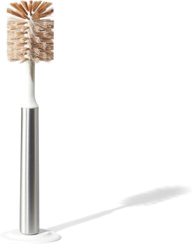 Curio Home Goods Ionic Bottle Brush, Magnetized to Stand Upright, Stainless Steel with Replaceable Head, Silver in Saudi Arabia