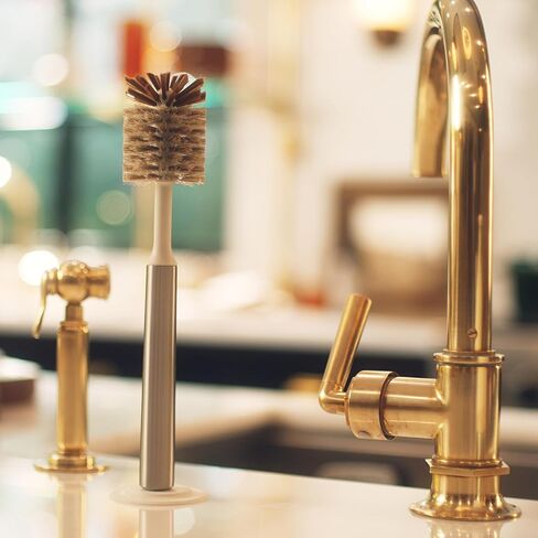 Curio Home Goods Ionic Bottle Brush, Magnetized to Stand Upright, Stainless Steel with Replaceable Head, Silver in Saudi Arabia
