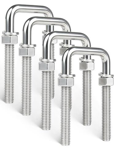 Anina 4 Pcs Square U Bolts 1-5/8" W X 3-3/8" L X M10 Thread with Nuts and Washers Stainless Steel U Clamp Bolts for Automobiles Trailer, Ski Boat, Tube, Sailboat in Saudi Arabia