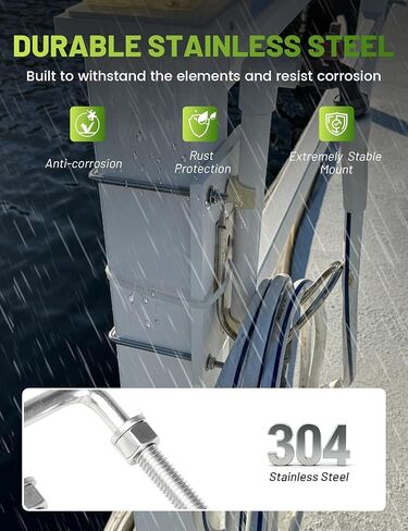 Anina 4 Pcs Square U Bolts 1-5/8" W X 3-3/8" L X M10 Thread with Nuts and Washers Stainless Steel U Clamp Bolts for Automobiles Trailer, Ski Boat, Tube, Sailboat in Saudi Arabia