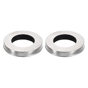 uxcell 2Pcs Faucet Base Rings, 2.13"x1.26"(OD x ID) Stainless Steel Wire Drawing Washer Fasteners Tap Hole Cover for Bathroom Kitchen Faucets, Silver in Kuwait