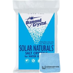 ملح منقي المياه ببلورات ملحية من الكريستال الشمسي من Diamond Crystal، 50 رطل (عبوة واحدة) متضمنة قماش بالجملة، بلورات ملح من المواد الطبيعية الشمسية لمنقي المياه in Kuwait
