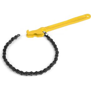SLNIHAMS 16 Inch Chain Wrench, Heavy Duty Oil Filter Chain Wrench Adjustable 27" Chain for 1-1/2" to 7-1/2" Pipe & Oil Filter Grip - Heat-Treated Carbon Steel with Hanging Hook - Diesel/Plumbing Use in Saudi Arabia
