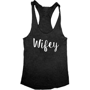 Wifey Racerback Tank Top, Tri-Blend Heathered Vintage Shirt for Women in Saudi Arabia