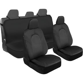 Motor Trend OmniFit, Two-Tone Gray Car Seat Covers Full Set with Hooded Split Bench Seat Cover, Interior Car Accessories, Automotive Seat Covers in Saudi Arabia