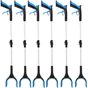 6-Pack 32inch Upgrade Foldable Grabber Reacher Tool, Reacher Grabber Pickup Tool with 4 inch Wide jaw and 360° Rotating Head,Grabbers for Seniors Outdoor & Indoor (Blue) in Saudi Arabia