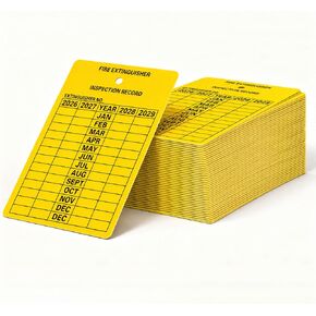 50 Pack Fire Extinguisher Tags, Monthly Inspection Plastic Tags 2026-2029, Durable Maintenance Record Labels for Indoor Outdoor Fire Safety Compliance in Kuwait