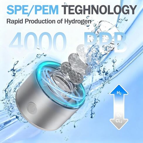 Hydrogen Water Bottle Generator, High-Concentration Hydrogen Water Maker, Up to 4000 PPB, with SPE/PEM Technology, Portable USB Rechargeable for Home Office Travel Fitness Drinking in Saudi Arabia