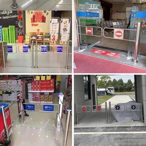 Heavy-Duty Self-Closing Swing Gate for Supermarket & Warehouse | Metal Pedestrian Door | Automatic Closing Safety Gate 160x97cm | Ideal for Libraries & Stores in Saudi Arabia