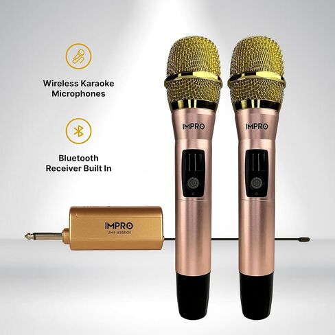 ميكروفونات لاسلكية احترافية UHF من ImPro UHF-88MXR (ذهبي وردي) in Kuwait