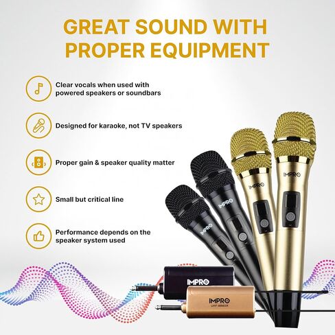 ميكروفونات لاسلكية احترافية UHF من ImPro UHF-88MXR (ذهبي وردي) in Kuwait