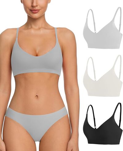 Women's Soft Scoop Bralettes No Padding Bras Unlined No Underwire Comfort Sleep Bralette Everyday Bra in Saudi Arabia
