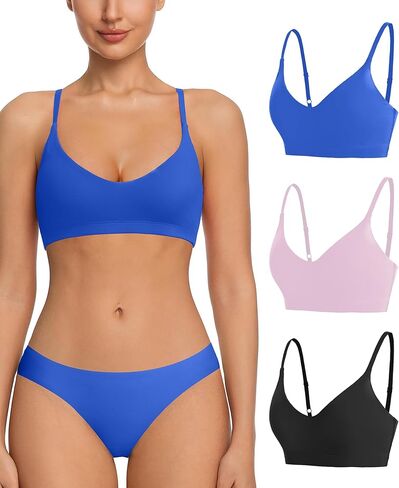 Women's Soft Scoop Bralettes No Padding Bras Unlined No Underwire Comfort Sleep Bralette Everyday Bra in Saudi Arabia