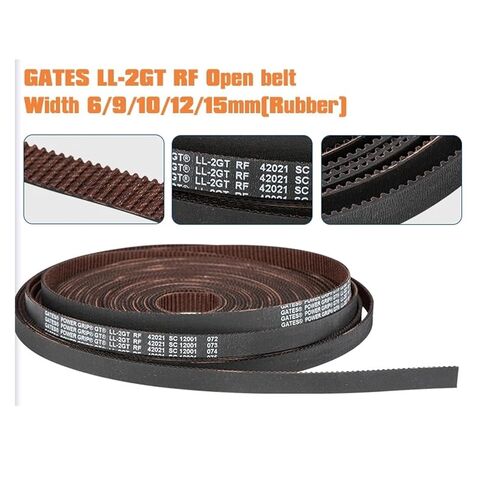 GT2 LL-2GT RF 2GT Open Synchronous Timing Belt Width 6/9/10/12/15mm Rubber Low dust Low Vibration 3D Printer(6mm-(LL-2GT RF),2 Meters) in Saudi Arabia