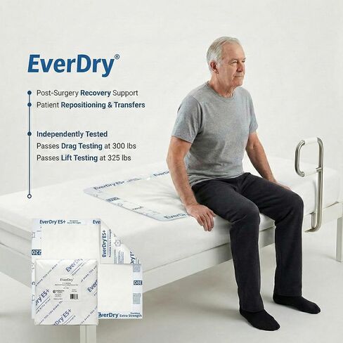 EverDry Repositioning Pads, 30" x 36", Super Absorbent Disposable Underpads, Extra Strength 5-Layer Design, Breathable & Odor Control, Incontinence Bed Pads for Adults & Elderly, 5 Count in Saudi Arabia
