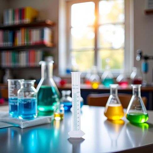 100ml Graduated Cylinder, Plastic Measuring Cylinder Set - Crystal Clear Lab Equipment for Science Experiments & School Chemistry,Liquid Measurement Tool (1pc) in Saudi Arabia