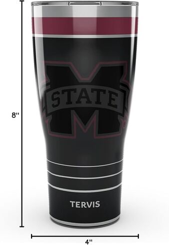 Tervis Traveler Mississippi State Bulldogs - Night Game Triple Insulated Tumbler Travel Cup Keeps Drinks Cold & Hot, 30oz, Stainless Steel in Saudi Arabia