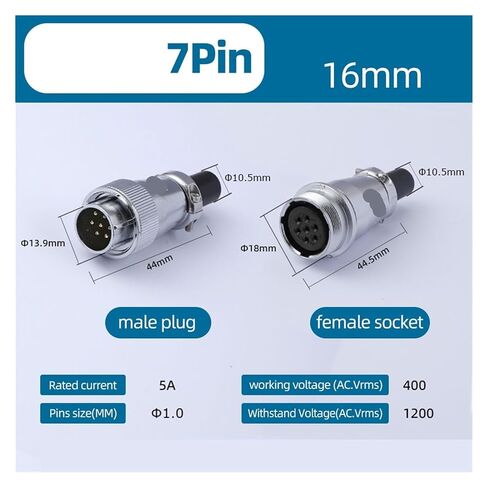 WS16 2-10 pin Wire Connector(7Pin,5Sets) in Saudi Arabia