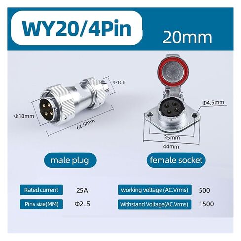1 مجموعة/5 مجموعات مقاوم للماء IP67 كابل موصل دائري 2-19Pin (4Pin ، 5 مجموعات) in Saudi Arabia