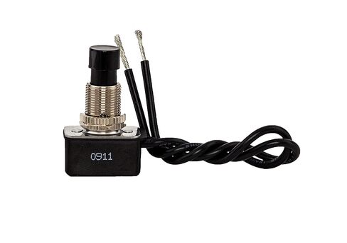 مفتاح زر الضغط NSI 76010PW، وظيفة دائرة التشغيل/الدفع، SPST، مشغل النايلون، 10/5 أمبير عند 125/250 فولت تيار متردد in Kuwait