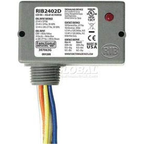 RIB Enclosed Relay RIB2402D, 10A, DPDT, 24VAC/DC/208-277VAC in Saudi Arabia