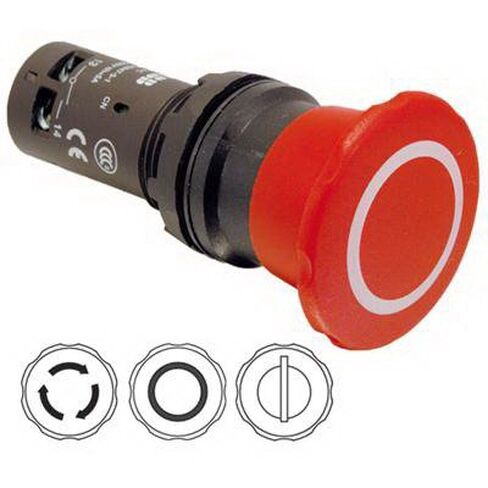 ABB CE4T-10R-11 زر ضغط مدمج غير مضاء مقاس 22 مم باللون الأحمر in Saudi Arabia