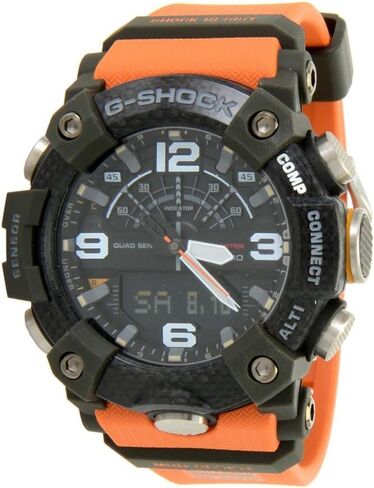 Casio Tactical Mudmaster ANI-Digi Watch, Black/Orange Strap, GGB100-1A9 in Saudi Arabia