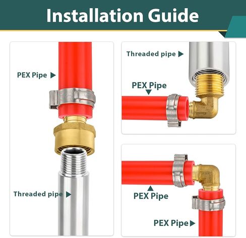 5 قطع تركيبات PEX، 3/4 بوصة PEX x 3/4 بوصة محول NPT ملولب ذكر، ASTM F1807 in Kuwait