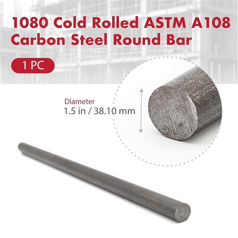 1018 شريط مستدير من الفولاذ الكربوني ASTM A108 ملفوف على البارد بقطر 1.5 بوصة، وطول القطع 48 بوصة، قابل للتشكيل، وقابل للحام، مثالي للأجزاء الدقيقة، والأعمدة، والدبابيس، والرقص in Kuwait