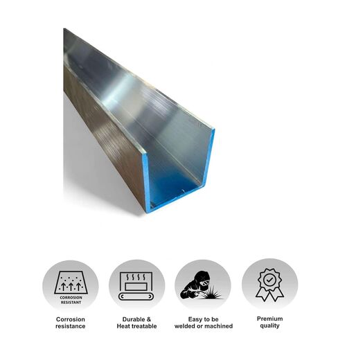 1/8" Thick x 2" x 2" 6061-T6 Aluminum Channel x 6" Long, Sharp Corner Channel Metal Craft Industrial Precision DIY Metal Custom Fabrication Machined Parts Mechanical Components Durable Material in Saudi Arabia