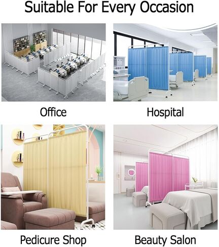 1/2/3/4/5/6 Panel Foldable Medical Privacy Screen, Room Divider Screens, 6 Feet High Temporary Wall Divider, for Clinic Ward Examination Hospital Nursing Home(White,5-pan in Saudi Arabia