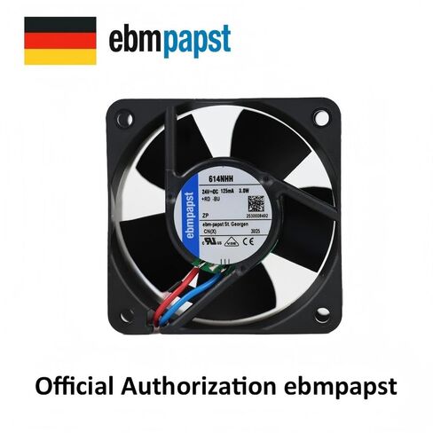 614NHH ebm-papst DC مروحة محورية مدمجة 614 NHH DC 24V 18~26V DC 2.9W 6850RPM 56m³/h مروحة تبريد المواد المقواة بالألياف الزجاجية لوحدات القيادة in Saudi Arabia
