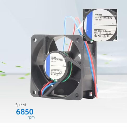 614NHH ebm-papst DC مروحة محورية مدمجة 614 NHH DC 24V 18~26V DC 2.9W 6850RPM 56m³/h مروحة تبريد المواد المقواة بالألياف الزجاجية لوحدات القيادة in Saudi Arabia