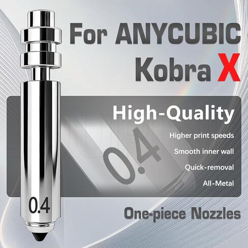 2PK 0.4mm Nozzle for Anycubic Kobra X Nozzle High Flow Hotend Kit, High-Speed Printing Quick-Detachable Hardened Steel Nozzles for Anycubic Kobra X Hotend KX Nozzle in Saudi Arabia