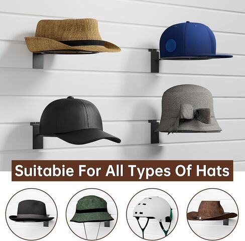 Slatwall Hat Holder, Metal Wire Hat Display Rack for Slat Board，Slatwall Accessories Hat Hook for Retail Display and Home Organization (5) in Saudi Arabia