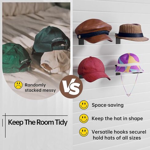 Slatwall Hat Holder, Metal Wire Hat Display Rack for Slat Board，Slatwall Accessories Hat Hook for Retail Display and Home Organization (5) in Saudi Arabia
