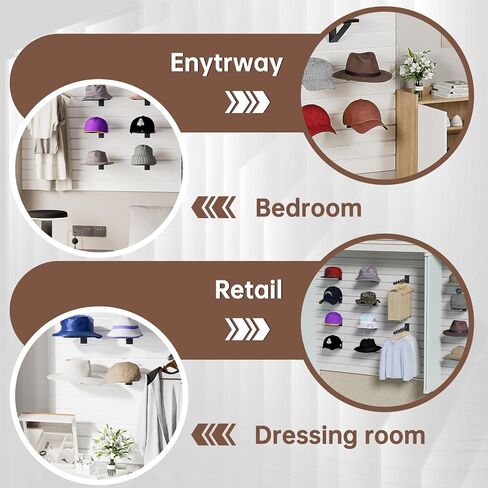 Slatwall Hat Holder, Metal Wire Hat Display Rack for Slat Board，Slatwall Accessories Hat Hook for Retail Display and Home Organization (5) in Saudi Arabia