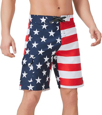 Mens Swim Trunks 22 Inch, Long Board Shorts Men's, Slim Fit, Stretch Material,No Liner, No Side Pockets in Saudi Arabia