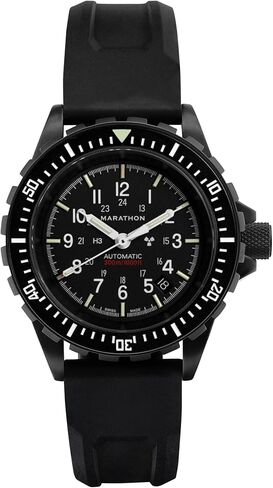 Marathon Anthracite 41mm Diver's Automatic (GSAR) Swiss Made Military Issue Milspec Watch with IP Black Stainless Steel (No Government Markings, Black Rubber Strap) in Kuwait