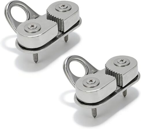 Yosoo Health Gear Boat Cam Cleat 2Pcs 316 الفولاذ المقاوم للصدأ Cam Cleat، Kayak Cam Cleat مع سلك حلقة رائدة Fairlead Cam Cleat للقارب، Cam Cleat لأحجام الحبل حتى 15 مم / 0.59 بوصة in Kuwait