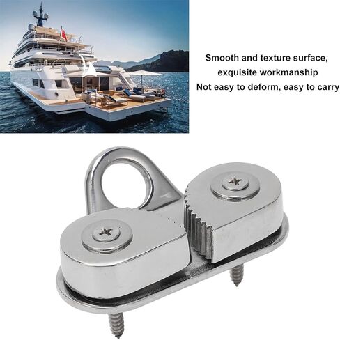 Yosoo Health Gear Boat Cam Cleat 2Pcs 316 الفولاذ المقاوم للصدأ Cam Cleat، Kayak Cam Cleat مع سلك حلقة رائدة Fairlead Cam Cleat للقارب، Cam Cleat لأحجام الحبل حتى 15 مم / 0.59 بوصة in Kuwait