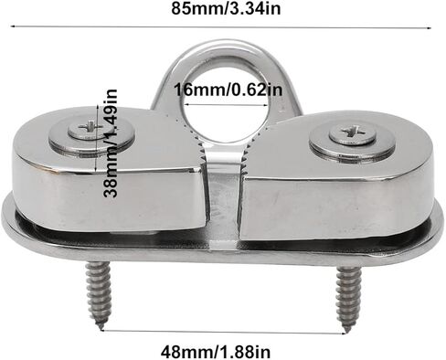 Yosoo Health Gear Boat Cam Cleat 2Pcs 316 الفولاذ المقاوم للصدأ Cam Cleat، Kayak Cam Cleat مع سلك حلقة رائدة Fairlead Cam Cleat للقارب، Cam Cleat لأحجام الحبل حتى 15 مم / 0.59 بوصة in Kuwait