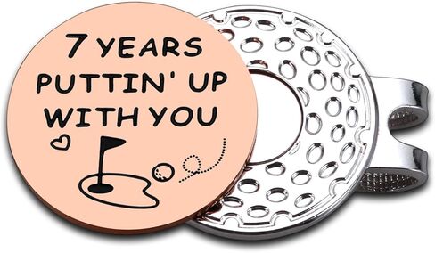 7 Year Copper Anniversary Valentines Day Wedding Gifts for Him Her Golf Ball Marker Hat Clip Gifts for Husband Wife Men Women, Funny Golf Accessories Valentines Gift for Boyfriend Husband Couple in Saudi Arabia