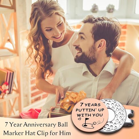 7 Year Copper Anniversary Valentines Day Wedding Gifts for Him Her Golf Ball Marker Hat Clip Gifts for Husband Wife Men Women, Funny Golf Accessories Valentines Gift for Boyfriend Husband Couple in Saudi Arabia
